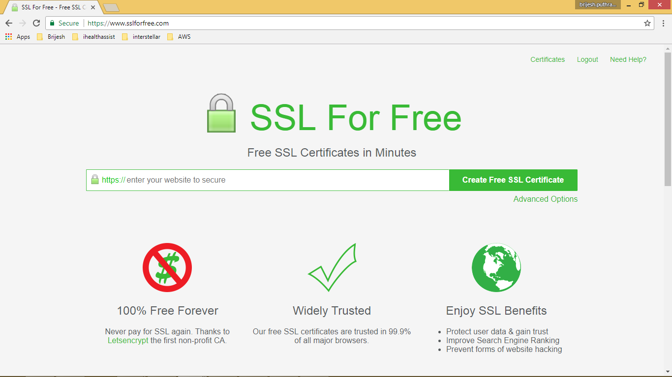 Setup Free SSL using SSL for Free - by Techaroha Team
